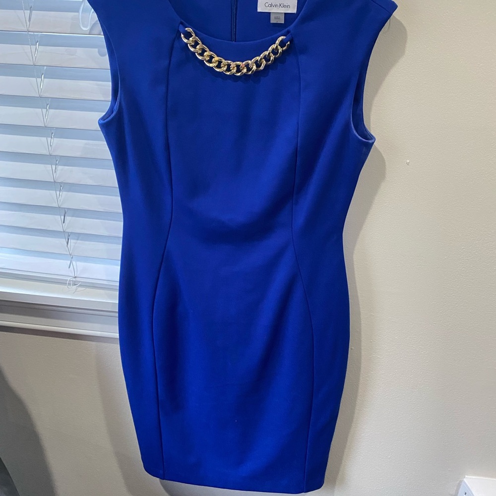 Calvin Klein Blue Dress with attached chain